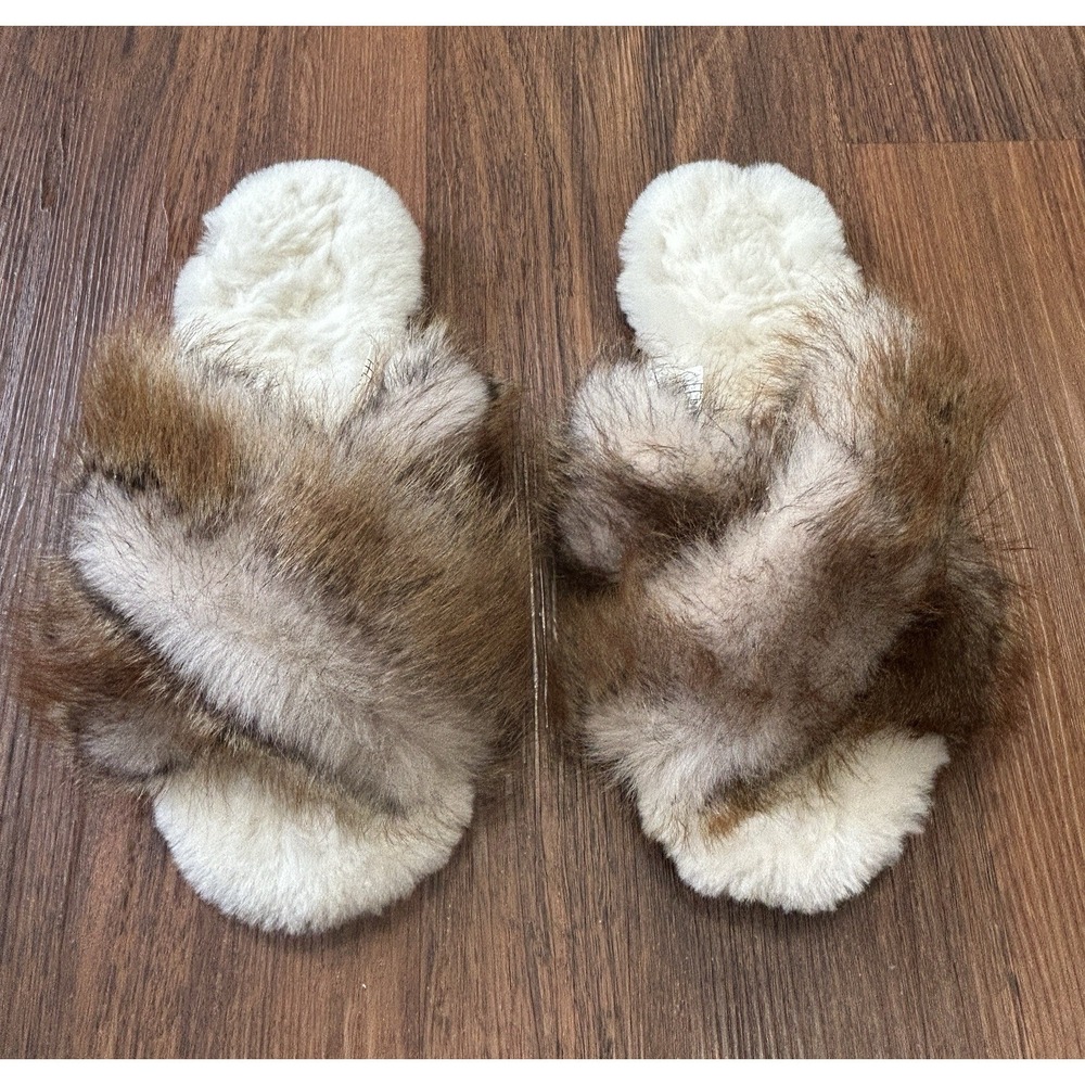 EMU Australia Mayberry 100% Sheepskin Criss Cross Slippers Womens Size 10